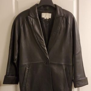 The Limited Vintage Genuine Black Leather Full Length Trenchcoat S